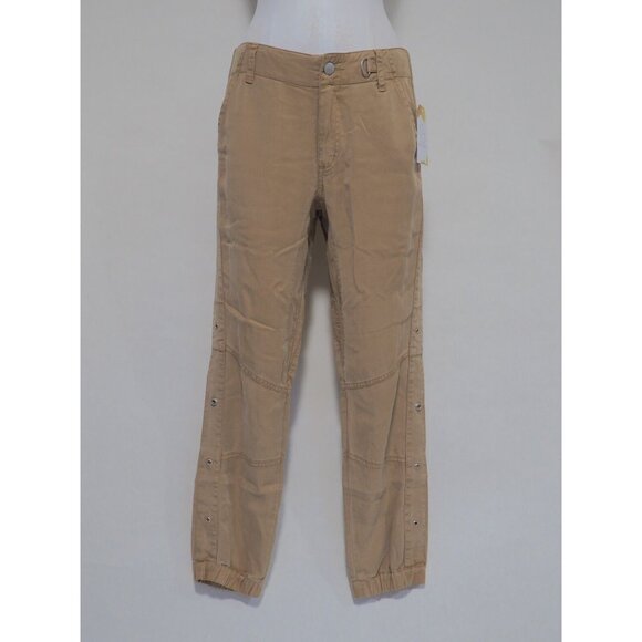PAM & GELA Tan 100% Tencel Pants With Elastic Cuffs, US Size 4 - Picture 1 of 10